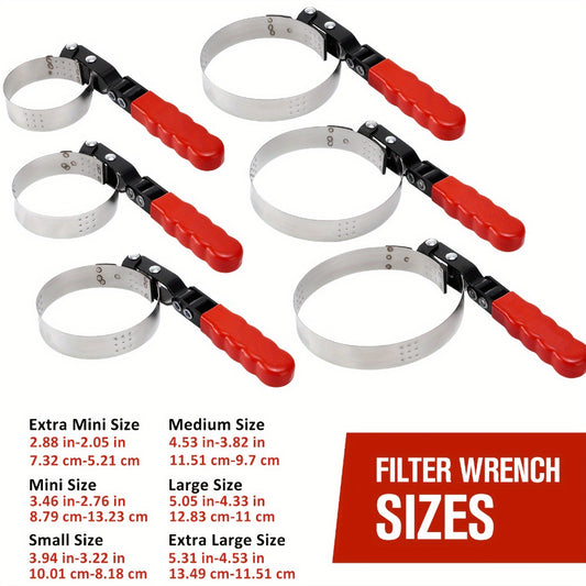 Oil Filter Removal Tool Kit 7-Piece Adjustable 3-Jaw Wrench 9" 12" Oil Filter Pliers Anti-Slip PVC Handle Fits 2-3/4" to 5-1/4" Filters with Funnel