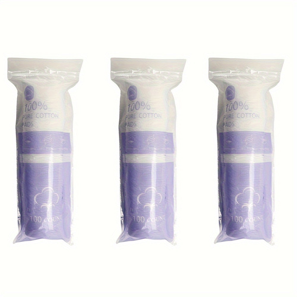 Round Cotton Makeup Remover Pads in 300- or 600-Count Packs with 5.8 cm Diameter and Stitched Edges