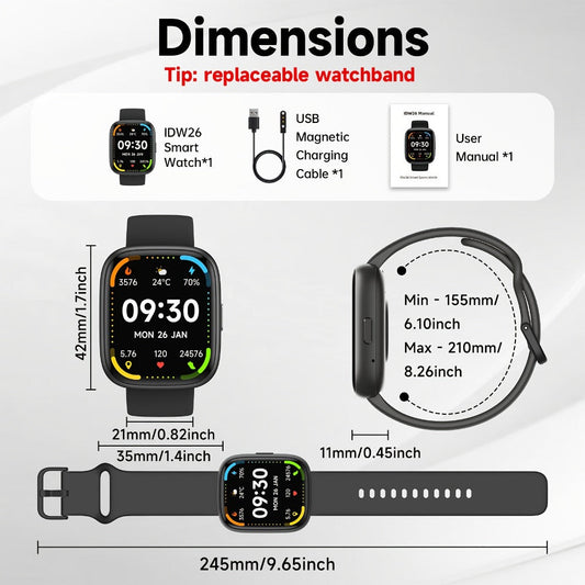 Smartwatch – Alexa Built-in Waterproof 1.83" HD – Wireless Calling, 100+ Sport Modes, Heart Rate SpO2 Sleep Tracker, Optional Woven…