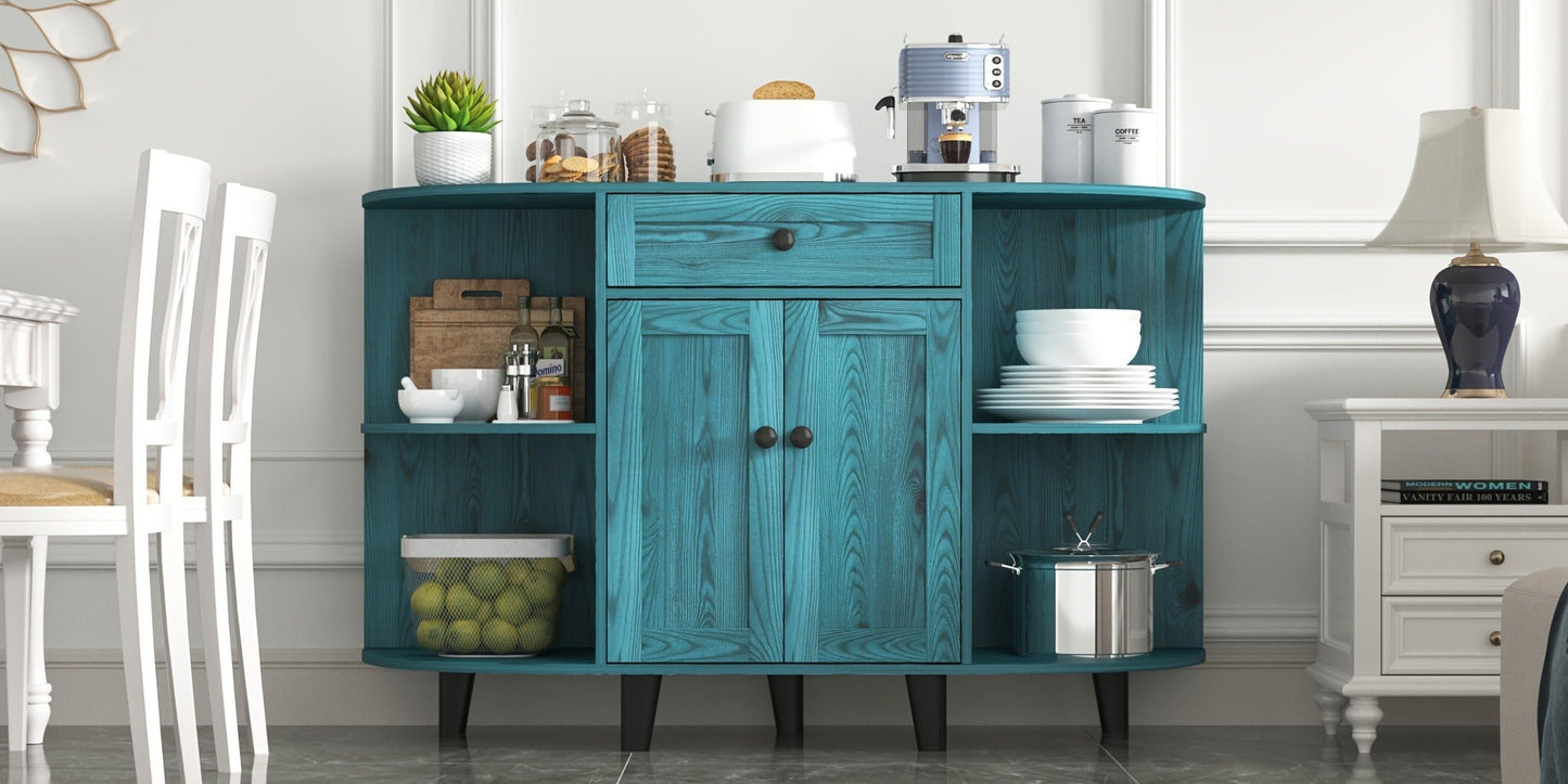 51.97-Inch Freestanding Sideboard Buffet Cabinet with Open Shelves for Kitchen detail image - detail view 19