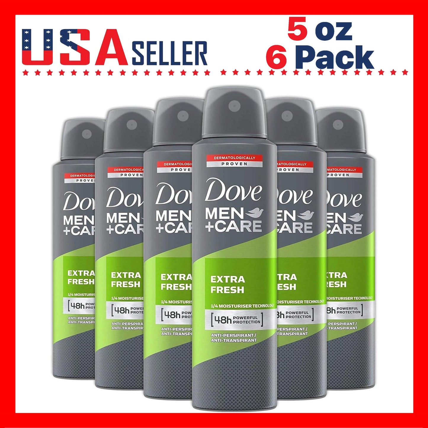 Dove Men+Care Extra Fresh Antiperspirant Spray, 150 ml Cans with Three-Pack or Six-Pack Checkout Options
