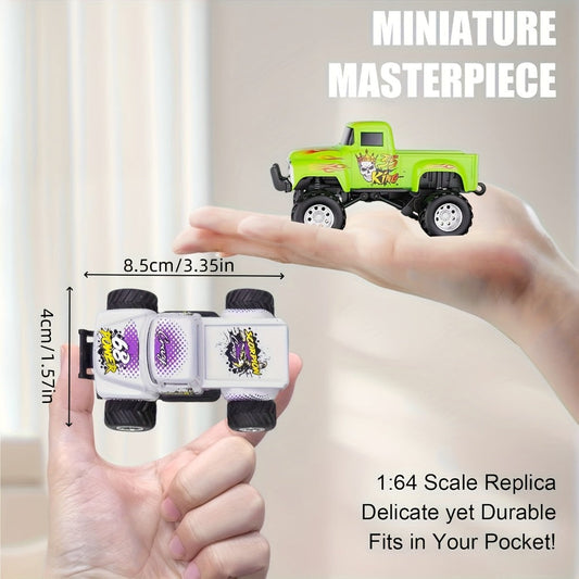 Remote Control Car, 1:64 Scale Die-Cast Monster Truck with 2.4GHz Control, LED Headlights and Five Color Options