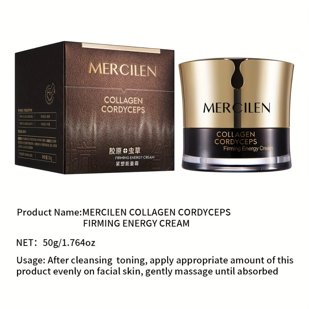 Cordyceps Collagen Face Cream for Women Sensitive Skin 50g - Squalane Glycerin Alcohol-Free Moisturizer Firming Hydrating Barrier Repair Anti-Aging Daily Cream