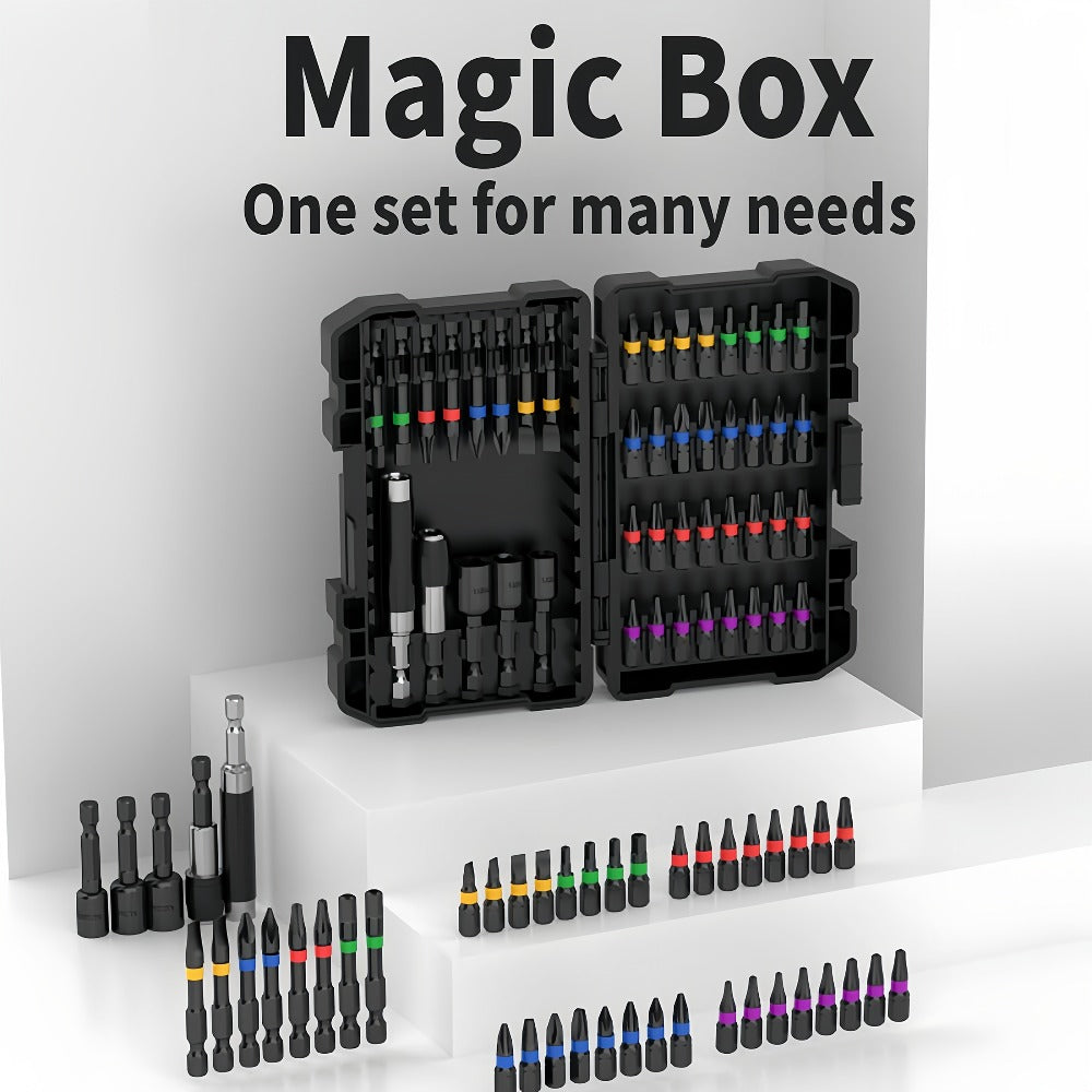 45-Piece Screwdriver Bit Set with Torx, Phillips, Slotted and Square Bits in a Storage Case
