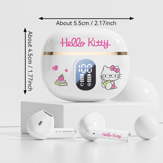 Sanrio Hello Kitty Kuromi Cinnamoroll Bluetooth Earbuds Cute Wireless Earphones 3 Styles Power Display Gaming Earbuds Easy to Carry for Daily Exercise Study Outdoor Holiday Birthday Gift