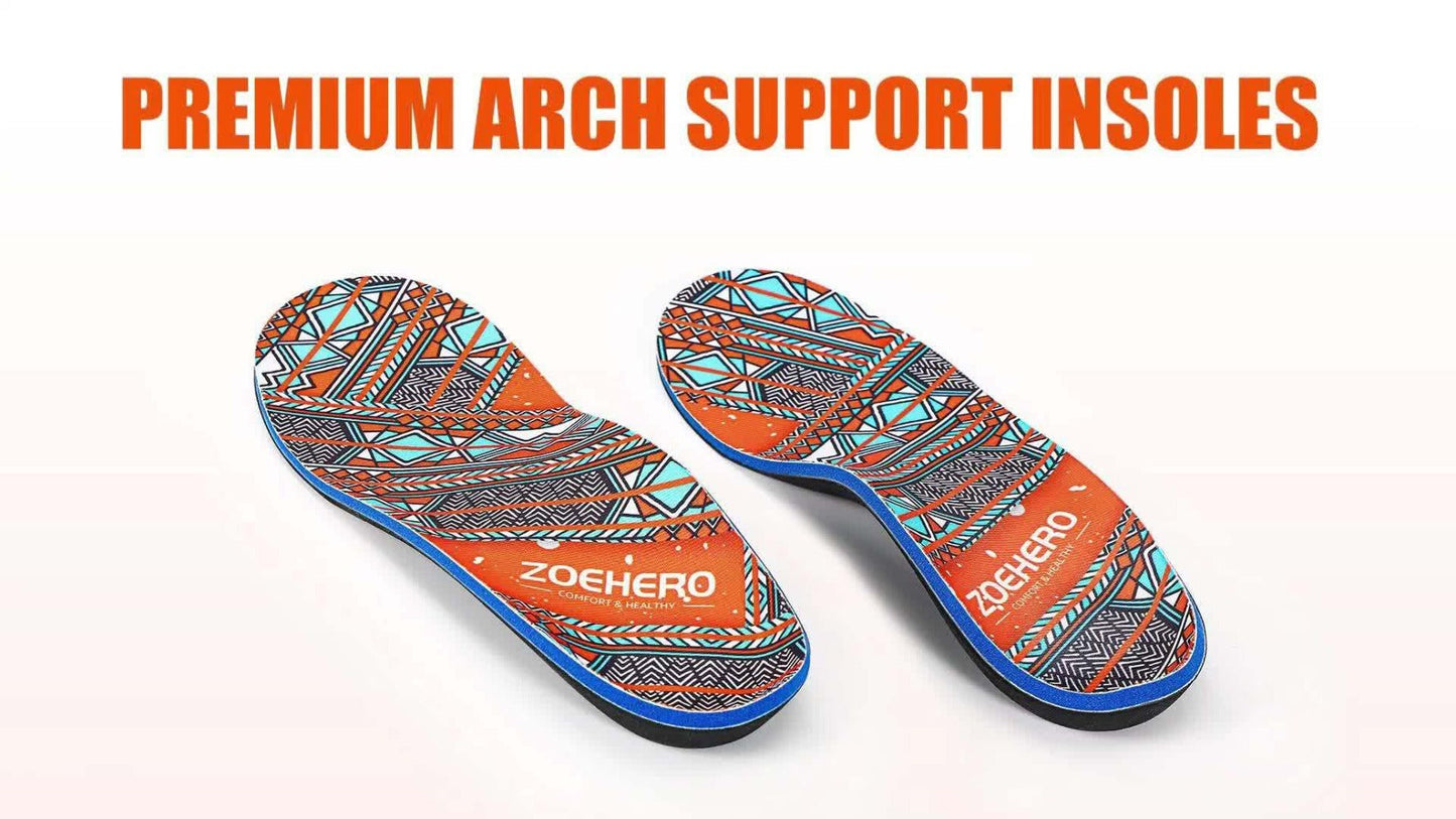ZOEHERO Geometric Arch-Support Insoles with Deep Heel Cup and Ten Men's and Women's Size Options