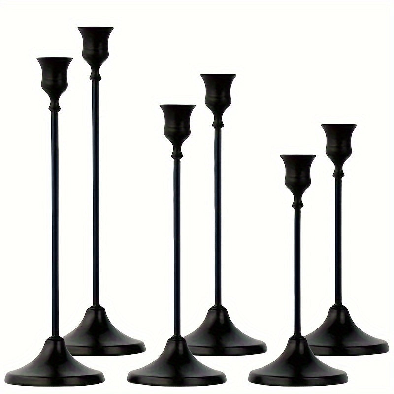 6-Pack Bell-Shaped Metal Candle Holders for Christmas Halloween Weddings – Tabletop Centerpiece Decor, Brass & Matte Black, Multi-Holiday Home Hotel Decoration