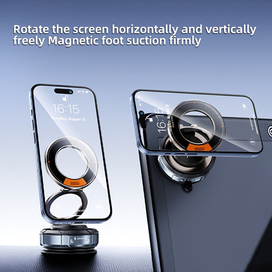 360° Magnetic Car Phone Mount – Rotatable Vacuum Dashboard Holder for MagSafe iPhone 16/15/14/13/11 Pro Max & Android, Universal Magnetic Phone Holder for Car, Gym & Smooth Surfaces