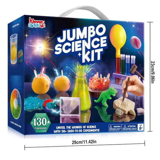 Jumbo Science Kit for Kids 130+ Experiments – STEM Chemistry Set with Crystal Growing Glowing Bulb Fossil Dig Soap Making, Hands-On Science Experiment Gift for Boys Girls Ages 6-12 Birthday Christmas