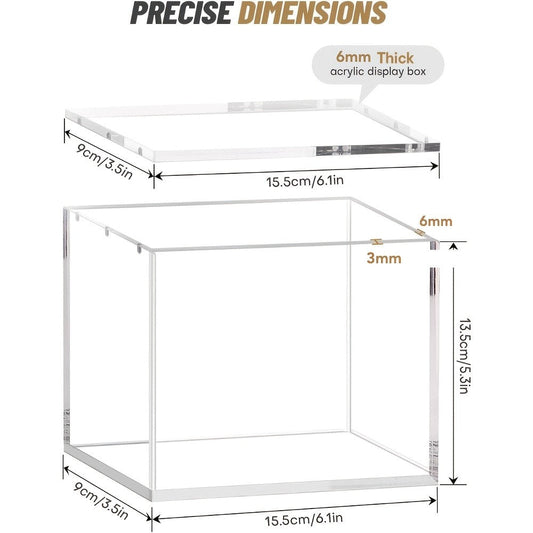 Pokemon Booster Box Acrylic Display Case – Stackable 6mm+6mm+3mm Thick Clear Case with Magnetic Lid for PKMN Booster Box Storage & Showcase, Not ETB Size