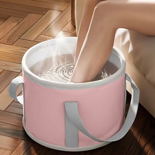 Foot Scrubber & Foldable Foot Soak Tub Set – Dead Skin Remover Callus Exfoliator with Portable Collapsible Foot Bath Bucket | Home Spa Pedicure Kit for Women, Travel Foot Care & Moisturizing Treatment