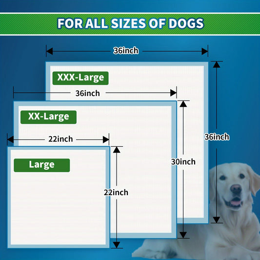 Puppy Pads Extra Large Bulk Pack - Disposable Dog Pee Pads with Upgraded Odor Control, Super Absorbent Leak-Proof Potty Training Pads for Dogs, Housebreaking Supplies, 480ct 22"x22" / 160ct 36"x36"
