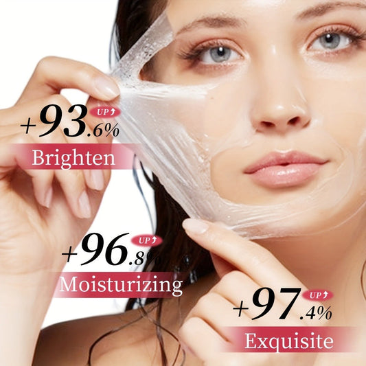 Hydrolyzed Collagen Night Mask with Brush — Niacinamide Hyaluronic Acid Vitamin C Korean Skincare Sleeping Mask for Elasticity Deep Moisture & Brightening 2.71oz