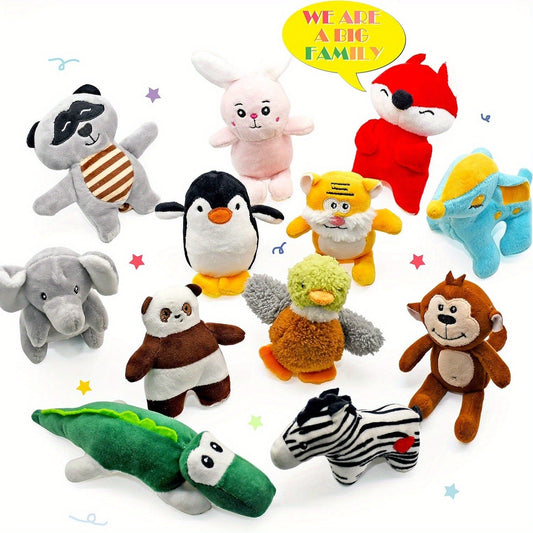 Dog Squeaky Toys 12 Pack Stuffed Animal Plush Puppy Toys with Gift Box – Soft Chew Toys for Small to Medium Dogs, Cute Teething Toys Set with Squeaker, Interactive Dog Toy Bundle