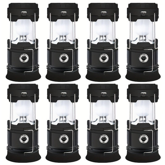 Collapsible Camping Lantern Rechargeable Bulk Set – Foldable USB LED Pendant Light for Camping, Power Outages & Emergency Survival, 4/8pcs Value Pack