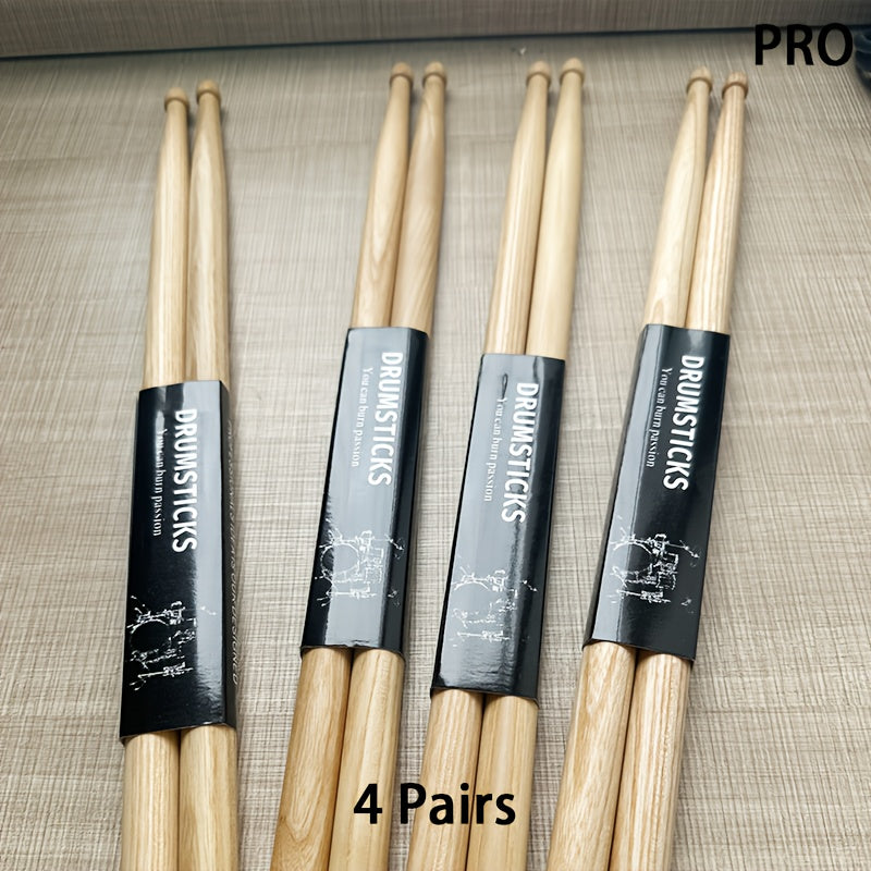 5A Wooden Drumsticks shown in the 4 pairs of 5A maple option