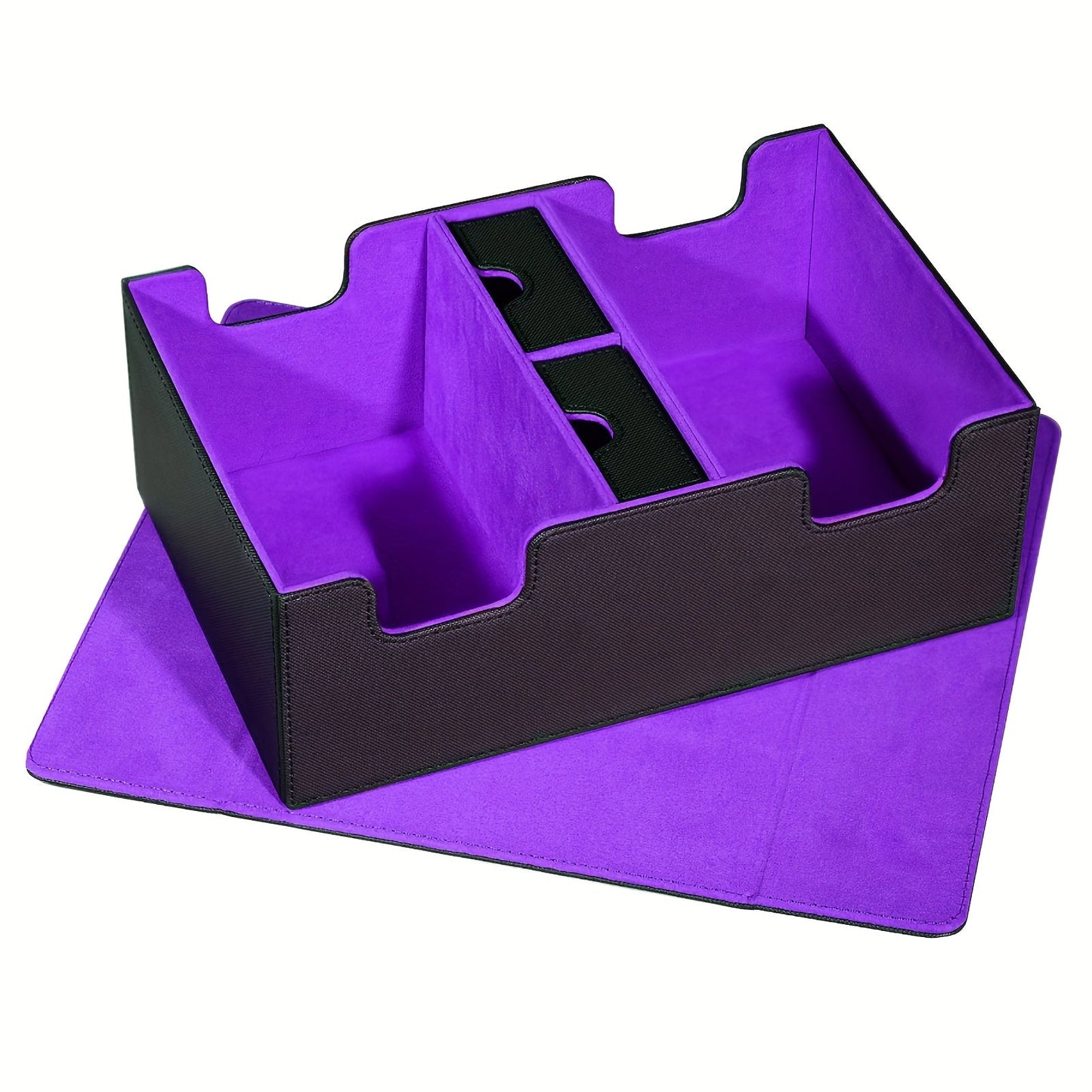 Magnetic Trading Card Deck Box for 600+ Cards with Four Deck Slots, Two Dice Trays and Four Colors