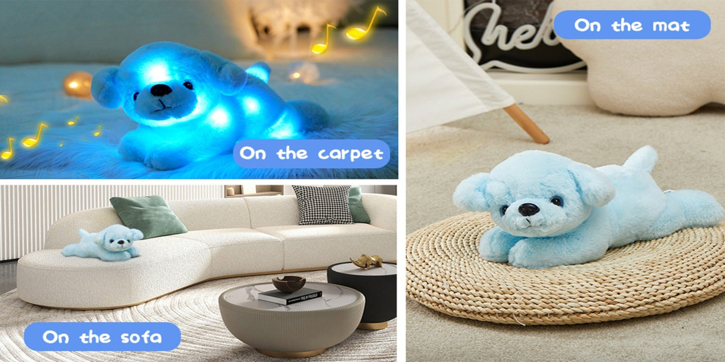 Plush Toy – Blue Puppy with Light-Up Body and Music for Colorful Interactive Room Display and Gifting