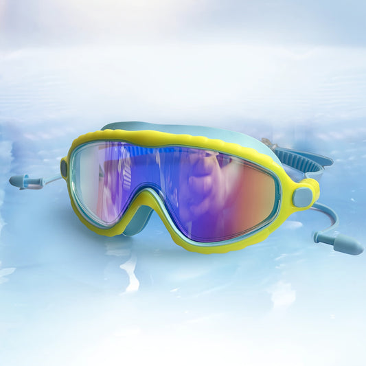 Kids Swim Goggles with Earplugs Anti-Fog Waterproof Ages 3-14