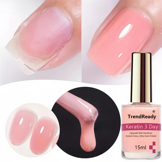 Nail Strengthener 2 Pack 4-in-1 Natural Protein Hardener — Extra Strong Fast Drying Nail Growth Treatment Base Coat for Weak Brittle Splitting Nails, Women Men All Nail Types