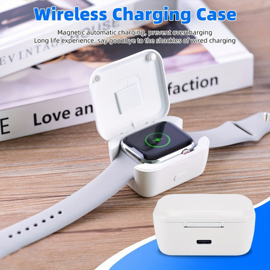 Portable Apple Watch Power Box Charger – Wireless Magnetic Fast Charging Compatible with iWatch Series 8 7 6 5 4 3 2 1 Compact Travel Charger No Outlet Needed White Gift for Apple Watch Users