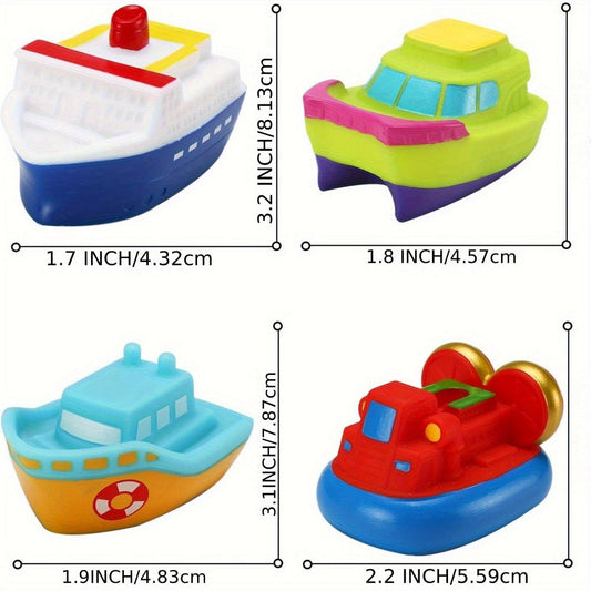 Light Up Boat Bath Toys 6 8 Pack – Flashing Color Changing Floating Ship Toys for Baby Toddler Kids, Bathtub Shower Pool Party Gift, Random Colors