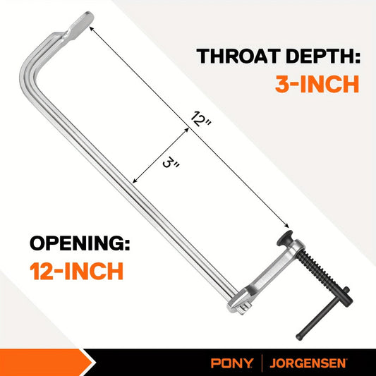Bar Clamps 12 Inch 2-Pack – Jorgensen Light-Duty Drop Forged Steel Clamps for Woodworking, Welding & DIY Projects, Heavy-Duty Grip Bar Clamp Set