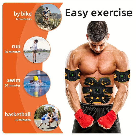 EMS Muscle Stimulator Trainer Patches – 8 Modes 19 Intensities Fitness Exerciser for Arms, Legs & Body Toning, Electric Muscle Training Pad for Home Gym Workout