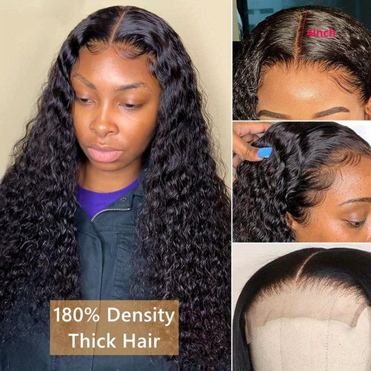 Body Wave Human Hair Wig 4x4 HD Transparent Lace Closure 180% Density | 100% Brazilian Pre Plucked Baby Hair Glueless Natural Black 14-26 Inch for Women