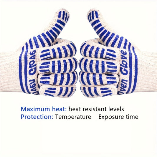 Silicone Oven Mitts with Fingers Non-Slip Heat Resistant Gloves for Cooking Baking BBQ Grilling - Kitchen Oven Gloves 2pcs or 4pcs Set
