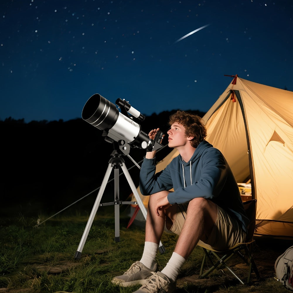 Monocular Telescope 150X with 3 Eyepieces, 70mm Aperture & Tripod – Portable Astronomical Refractor with Phone Holder & Barlow Lens, Easy Setup, Best Gift for Nature, Education & Stargazing