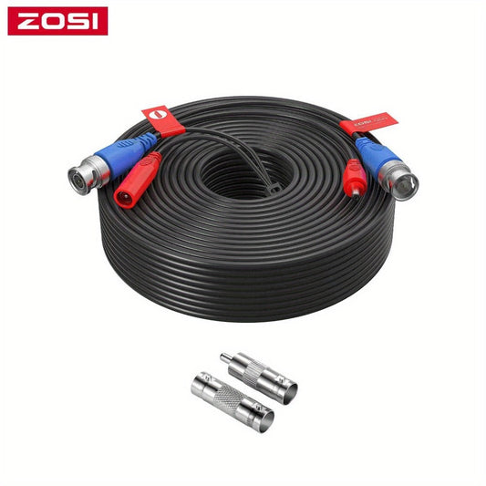 CCTV BNC Cable 4-Pack 100ft 30M, ZOSI Video Power 2-in-1 Security Camera Cable with BNC Connector and DC Plug, 100% Pure Copper, Plug and Play for DVR Security Surveillance System, Black