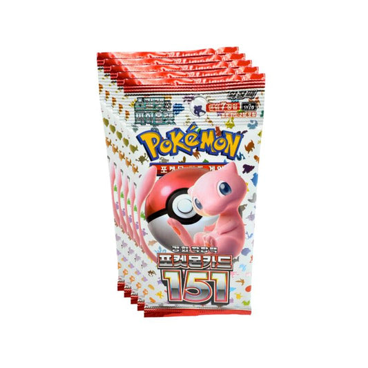 Korean Pokemon 151 Booster Pack – Factory Sealed 7-Card Pack, Authentic Korean Language TCG, Rare & Holo Pulls Possible, Collector Gift for Pokemon Fans & Language Variant Collectors