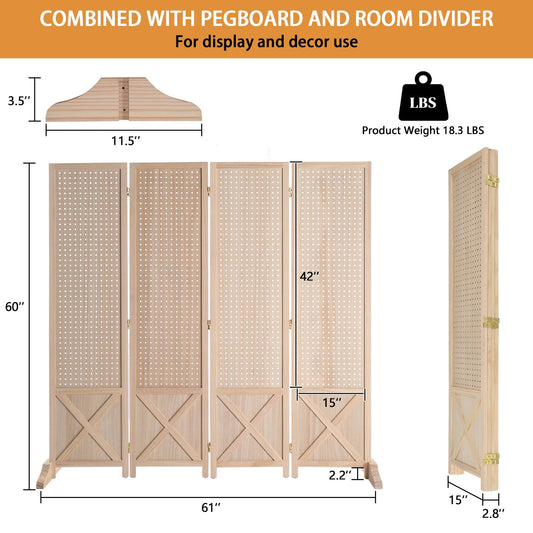 60-Inch Freestanding Room Divider for Privacy and Space Definition in Home Office detail image
