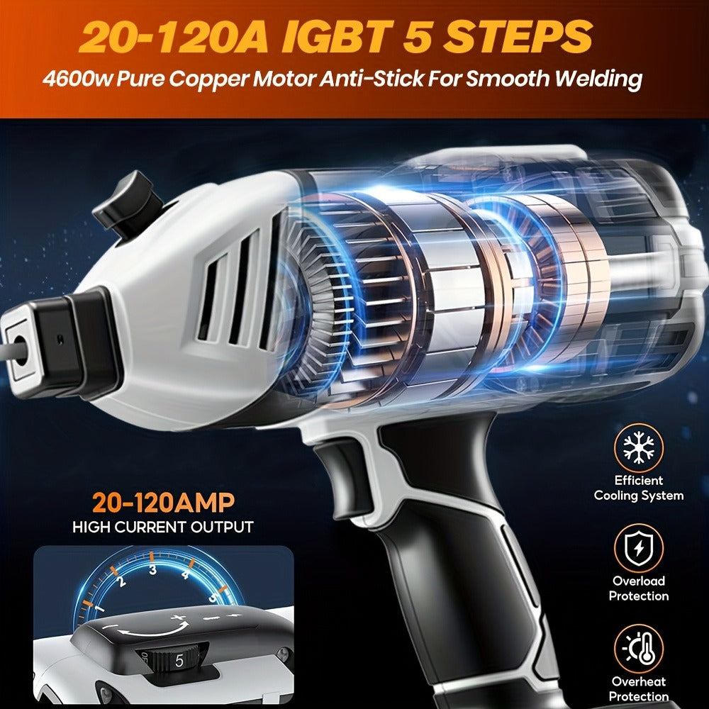 Portable Stick Welder IGBT 20-120A 110V - Handheld Arc Welder with Hot Start, Arc Force & Anti-Stick for Home & Auto Repair