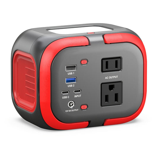 Portable Power Station 97.68Wh 120W with Six Outputs, AC Outlet, USB-C and LED Work Light for Camping