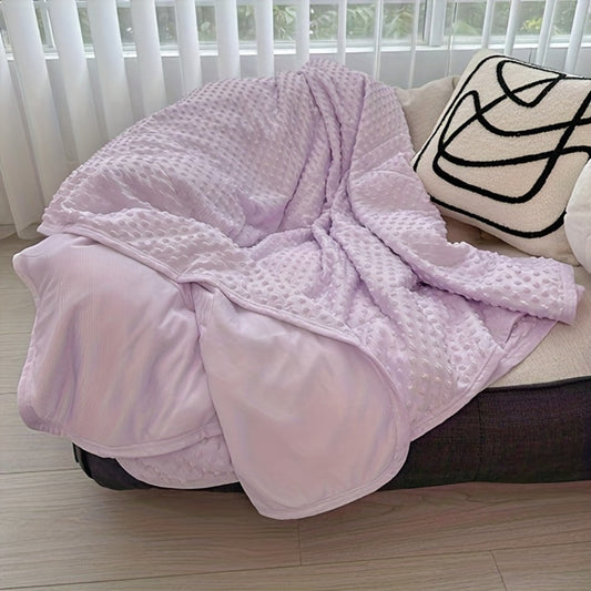 Cooling Blanket for Summer – Breathable Lightweight Throw with Soundwave Embossed Striped Design, 100% Polyester Machine Washable Blanket & Shawl for Bed, Sofa & Travel (Multiple Colors & Sizes)
