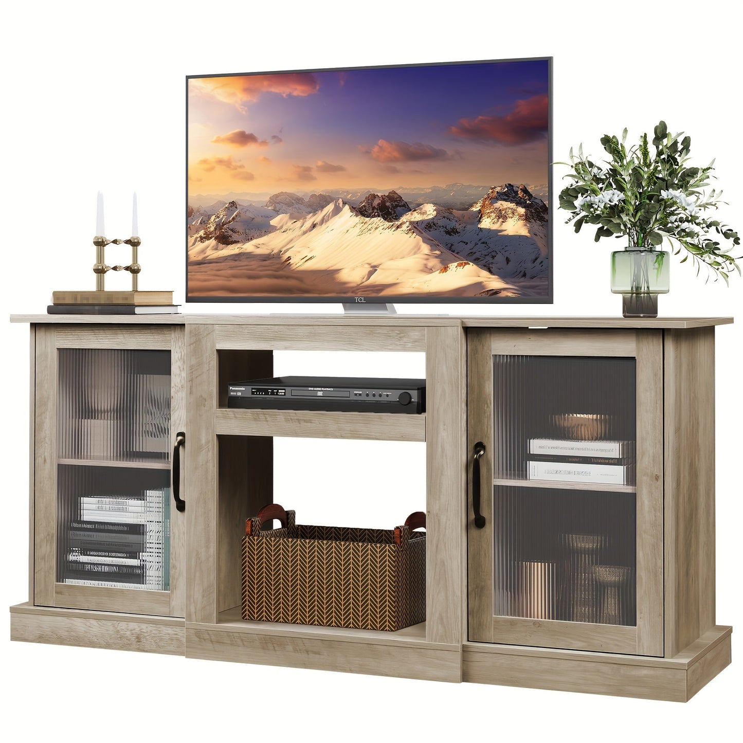 TV Stand shown in the Greige option
