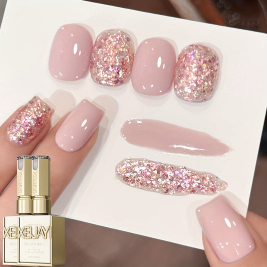 Gel Nail Polish 2-Piece 15ml Magnetic Glitter Set with Candy 03 and Shade 109 Frame Bottles