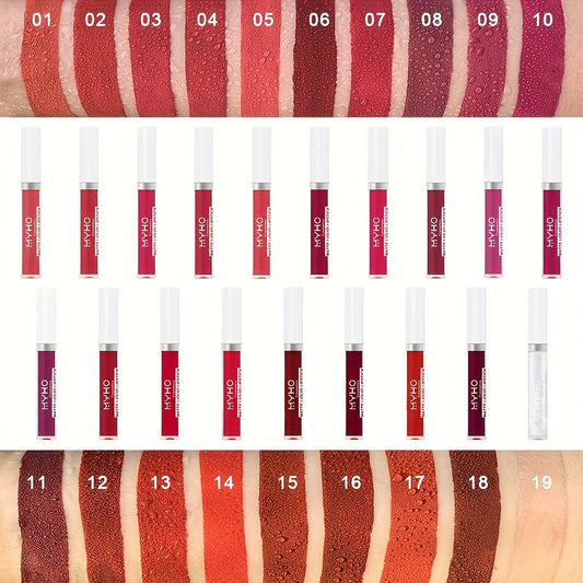 Velvet Matte Lip Gloss Set 9pcs — Waterproof High Pigment Non-Stick Lip Glaze, Long-Lasting Creamy Formula for All Skin Tones, 18 Shades, Perfect Makeup Gift for Women