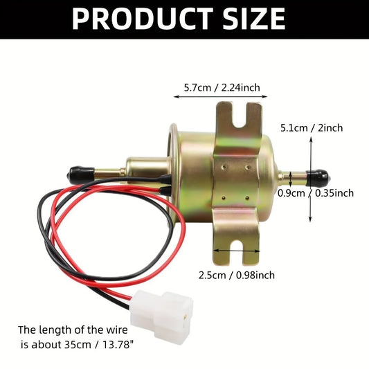 Universal Electric Fuel Pump Kit for 12V Cars Trucks Boats Carburetor Lawn Mower HEP-02A