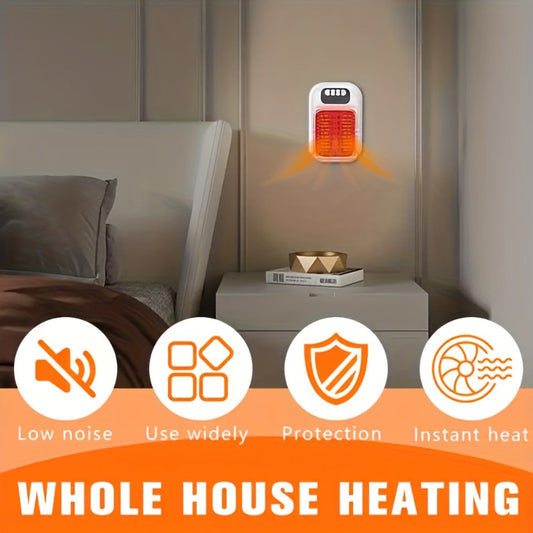 Wall Mounted Mini Electric Space Heater – Fast Heating, 3 Modes, Adjustable Temperature, Overheat & Tilt Protection, Display Screen, Portable Plug-In Heater for Home, Office, Bathroom & Pet Area