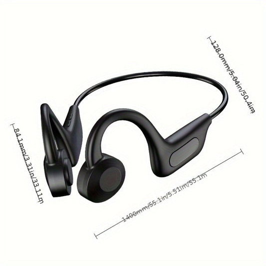 Open Ear Air Conduction Headphones Wireless, Mosyxe Sport Earphones with Noise Cancelling Mic, Seamless Bluetooth Pairing, Lightweight Open-Ear Design for Running Cycling Hiking Gym Outdoor Sports