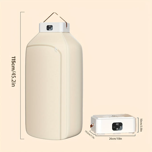 Portable Electric Clothes Dryer 600W Dual Mode Warm Hot Air Timer 1H 2H 8H Compact Mini Dryer Machine with Dryer Bag for Apartments Dorms RVs Travel Small Spaces