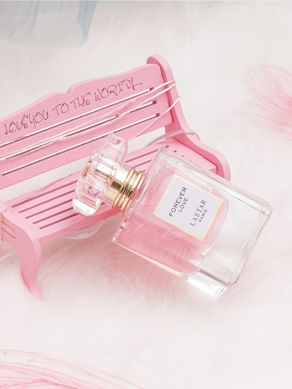 LASTAR Forever Love Shimmer Pink Eau de Parfum Spray, 55ml Bottle with Floral and Fruity Scent Profile