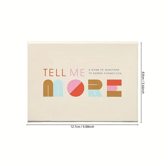 Tell Me More Conversation Card Game – Fun Icebreaker Question Cards for Friends, Family, Couples & Coworkers, Deep Talk Bonding Game for Game Night, Parties & Team Building