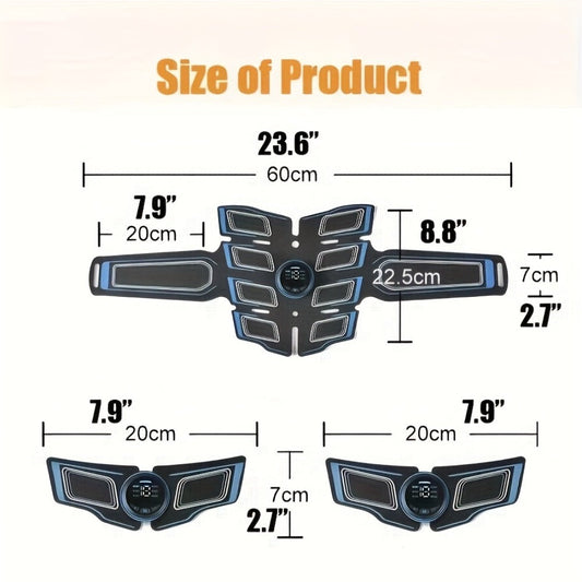 EMS Muscle Stimulator Belt – TENS Body Massager for Muscle Toning, Pain Relief & Full Body Relaxation | Adjustable Modes, USB Charging, Fitness Shaper for Home Gym Use