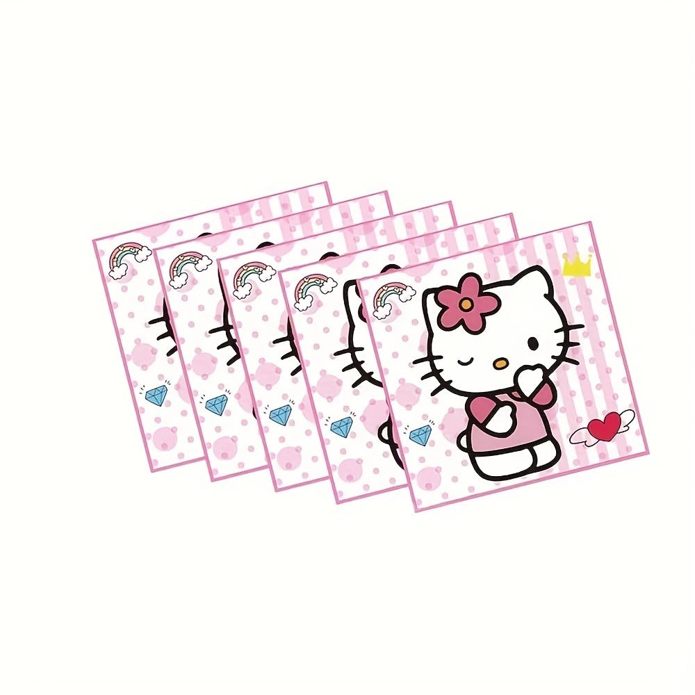 Hello Kitty Party Supplies Set 41pcs Pink Disposable Plates Napkins Tablecloth Birthday Decoration Kit
