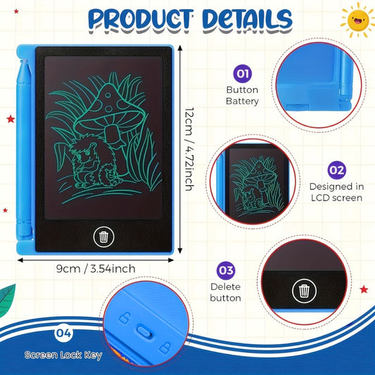 Mini LCD Doodle Board 32 Pack 4.5 Inch – Bulk Erasable Reusable Drawing Pads for Kids | Classroom Party Favor Birthday Valentine Easter Back to School Gift | Colorful Educational Stationery