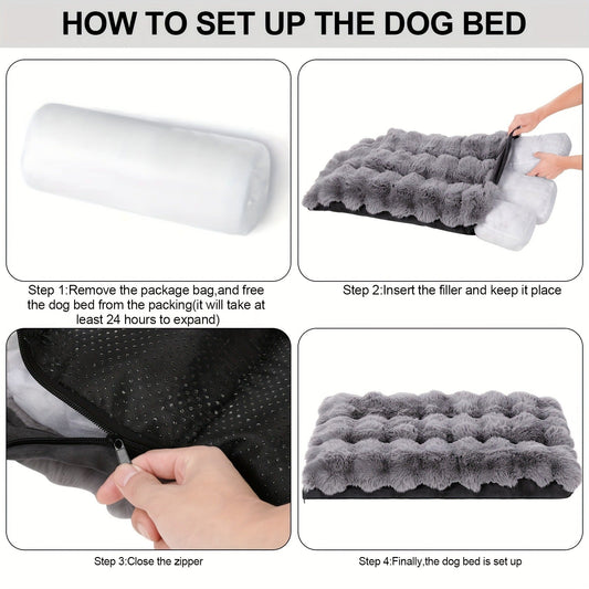 Orthopedic Dog Bed for Large Dogs - XL XXL Memory Foam Pet Bed with Removable Washable Cover, Anti-Slip Base, Faux Fur Kennel for Joint Relief, Machine Washable, Dirt-Repellent, Small Medium Large XLarge